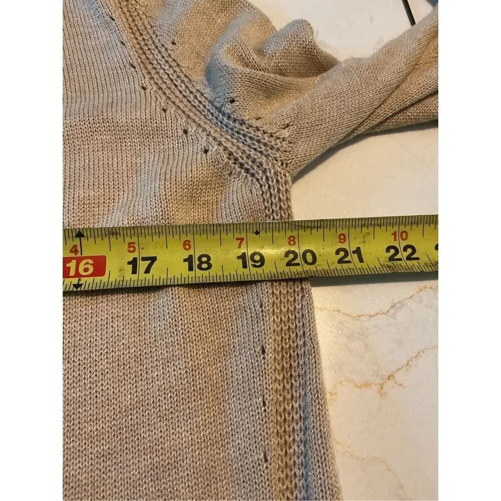 Lilly Pulitzer Allyse Cardigan Sz M Heather Sand Bar Metallic